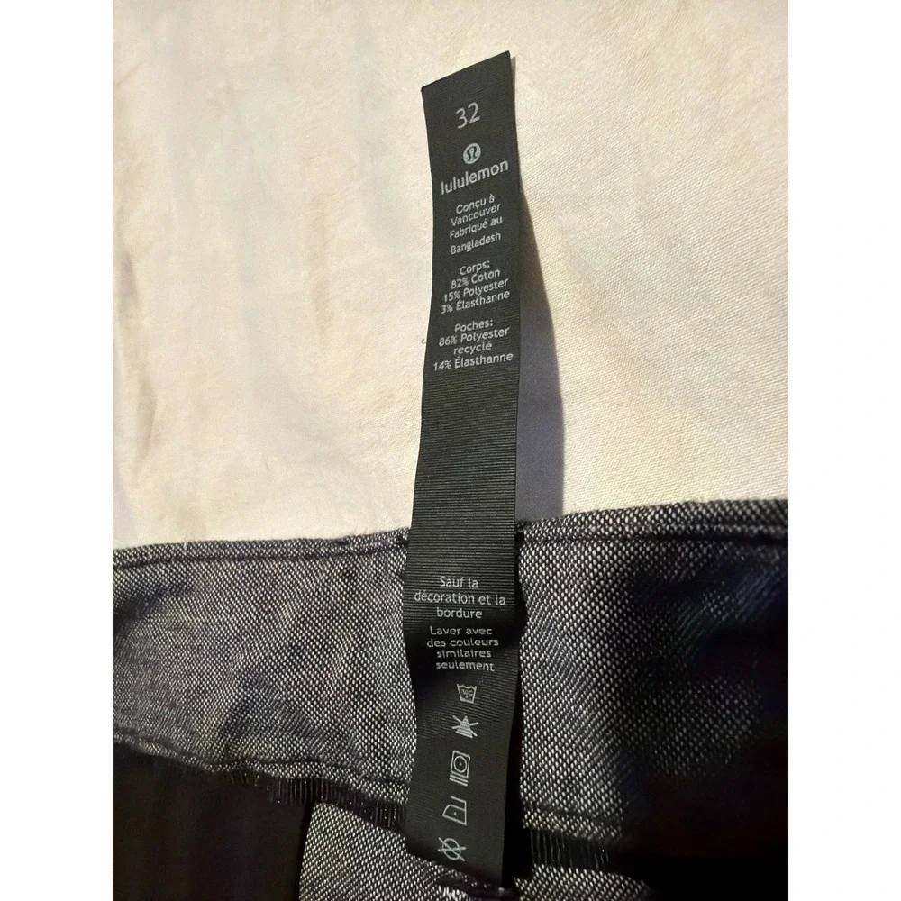 Lululemon Commission Shorts Mens 32 Grey Melange Chino Golf Athletic Casual 11in